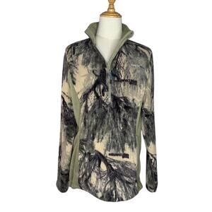 Cabela's Women's Camo Fleece Quarter Zip Pullover Sweater Size Medium Outdoors